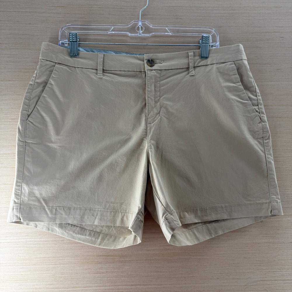 Old Navy Everyday Short Womens 12 Tan Khaki Chino Cotton Stretch 5 Inch Inseam
